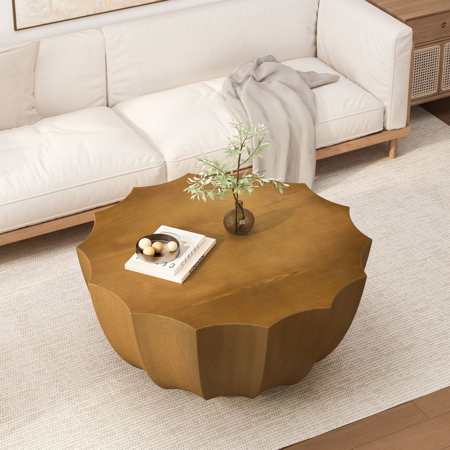 Modern Round Coffee Table for Patio or Deck