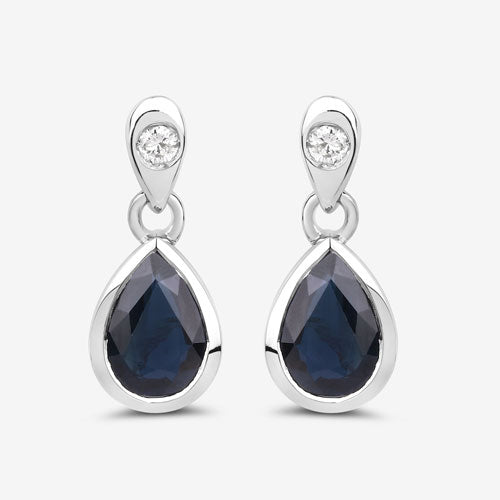 Earrings Bids.com: 10K white gold drop with pear blue sapphires and diamonds, pair on Tampa Home & Garden Store