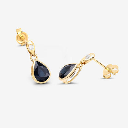 Earrings Bids.com: 10K gold drop earrings with 1.65ct blue sapphire teardrops and diamonds on Tampa Home & Garden Store