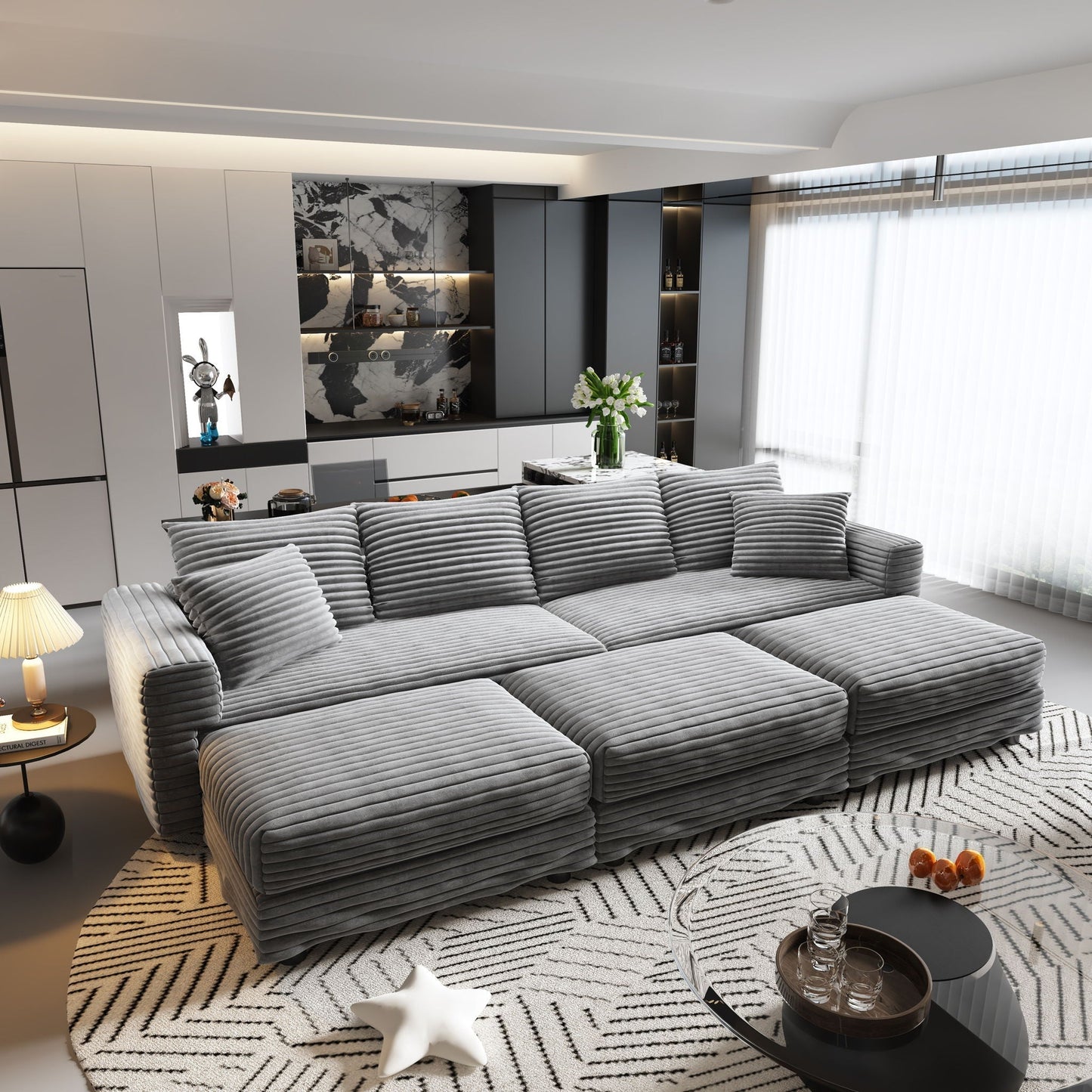 Modern Deep Seat Upholstered Sofa and Couch