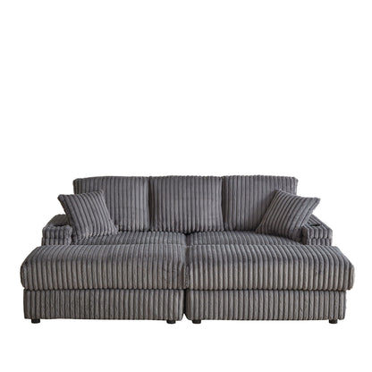 3 Seater Sofa With 2 Ottomans and Storage