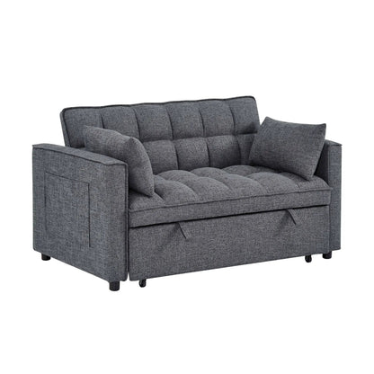 Sienna tufted convertible sleeper sofa with chaise gray fabric by Unique Piece Furniture on Tampa Home & Garden Store