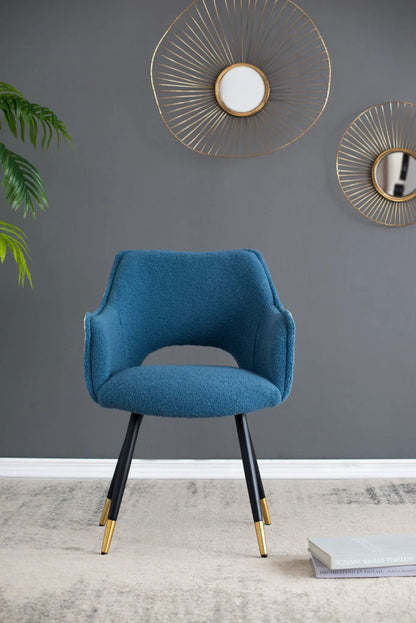 Blue Velvet Side Chair Set of 2 for Living Room