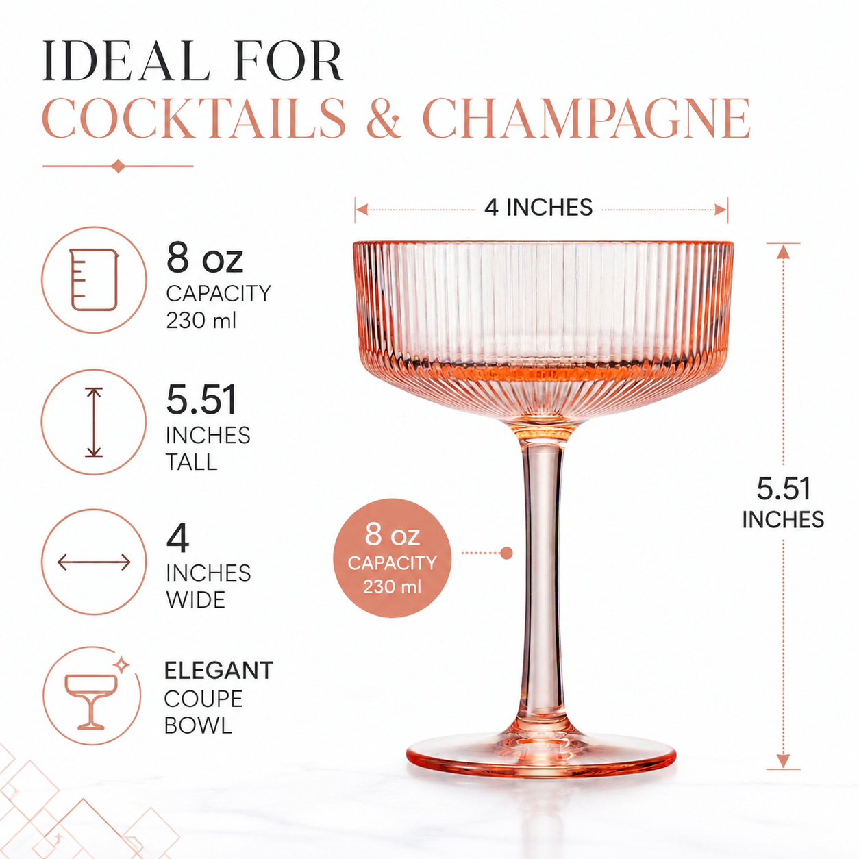 Madrid Acrylic Champagne Glasses Set of Four