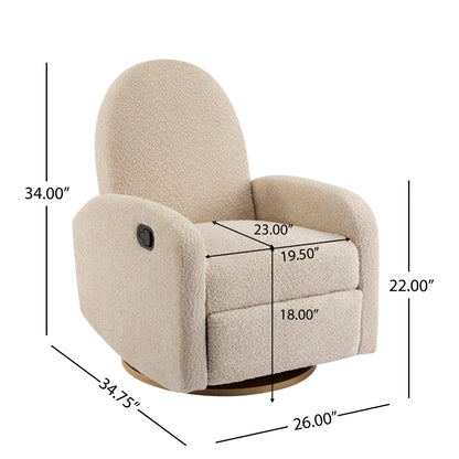 360 Swivel and Glider Recliner Chair in Almond
