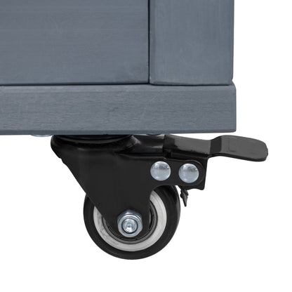 K&K 66.5-inch outdoor kitchen island caster wheel for Big Green Egg grills, black metal on Tampa Home & Garden Store