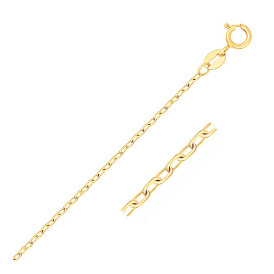 14k yellow gold faceted cable link chain necklace 1.3mm with spring ring clasp on Tampa Home & Garden Store
