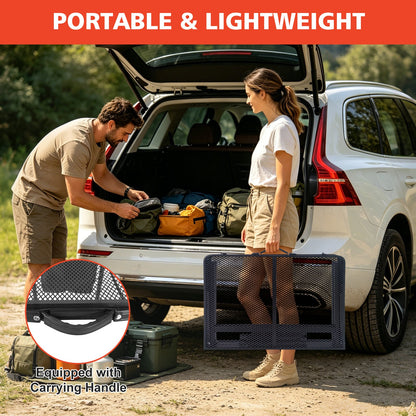 3ft camping table with mesh desktop HouseOfZazla lightweight portable table carrying handle on Tampa Home & Garden Store