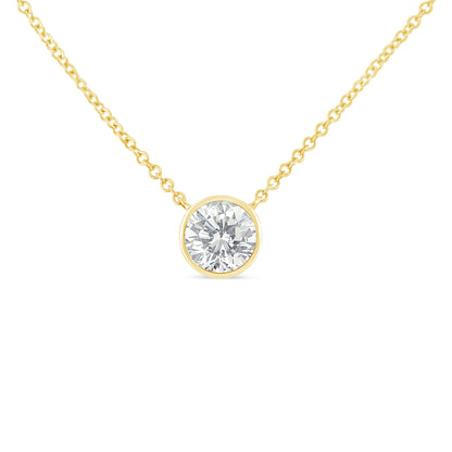 10K white gold bezel-set diamond pendant necklace with round 1/10 ct diamond, 16–18 in on Tampa Home & Garden Store