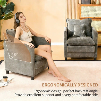 Modern Reading Armchair with Cozy Cushioned Back
