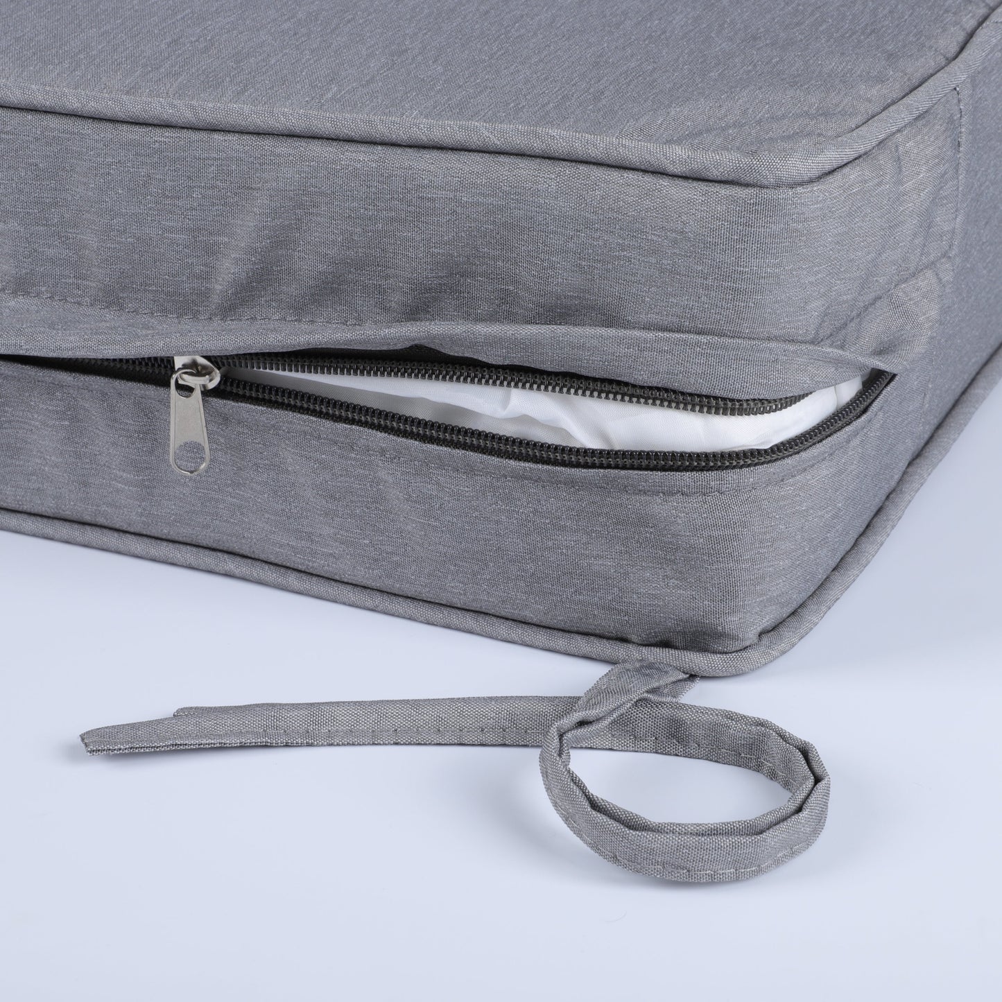 Outdoor deep-seat cushions gray fabric set of 2 with zipper for patio furniture on Tampa Home & Garden Store