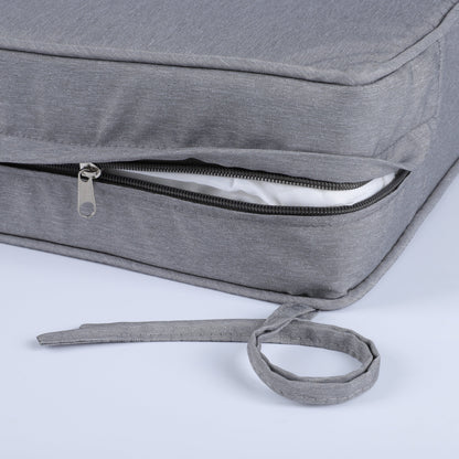 Outdoor deep-seat cushions gray fabric set of 2 with zipper for patio furniture on Tampa Home & Garden Store
