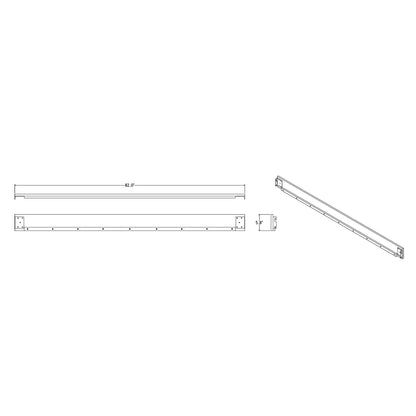 Adelaide LED bed platform blueprint by HouseOfZazla with rails and brackets 82.0 in wide on Tampa Home & Garden Store