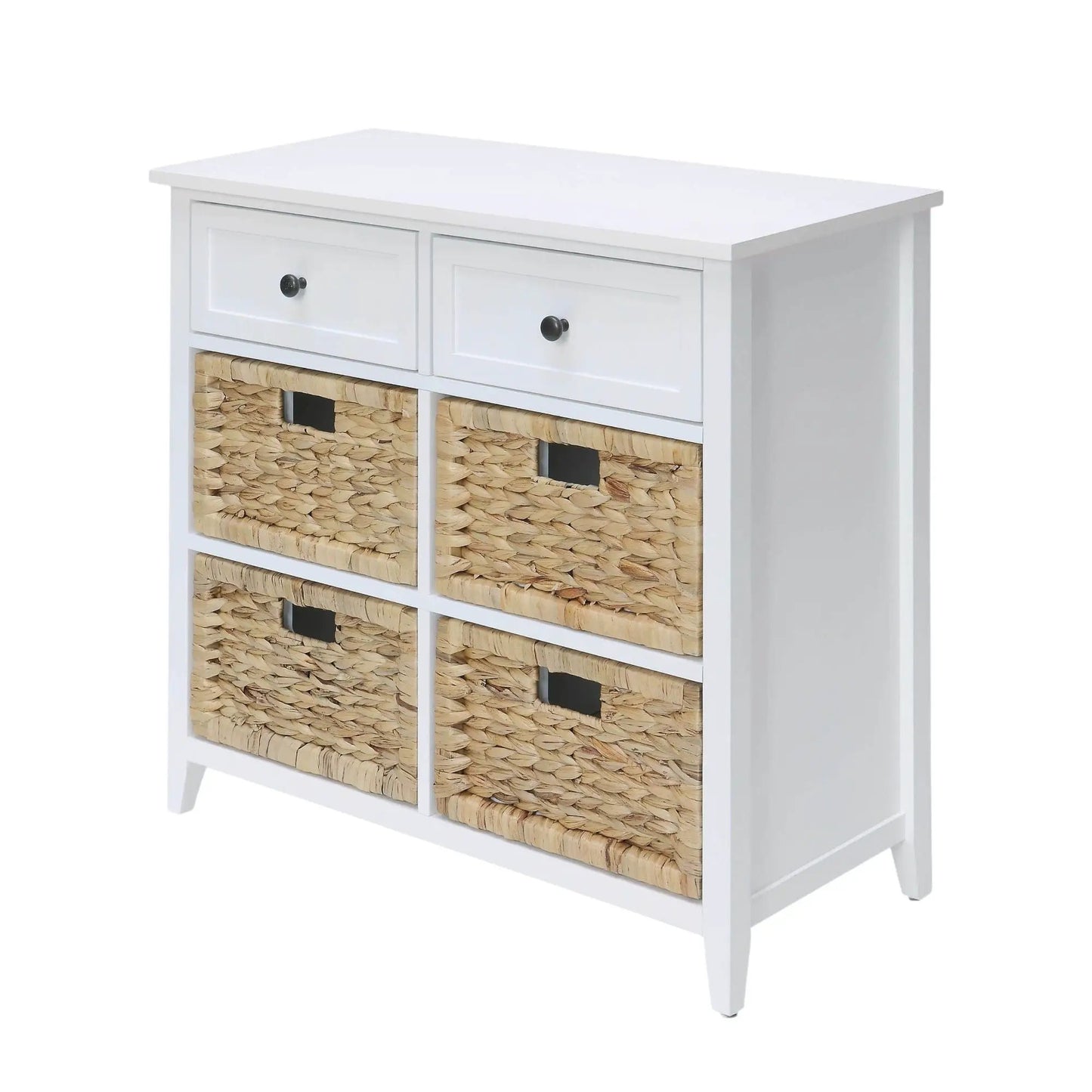 Flavius console cabinet in white with 2 drawers and woven baskets by Unique Piece Furniture on Tampa Home & Garden Store