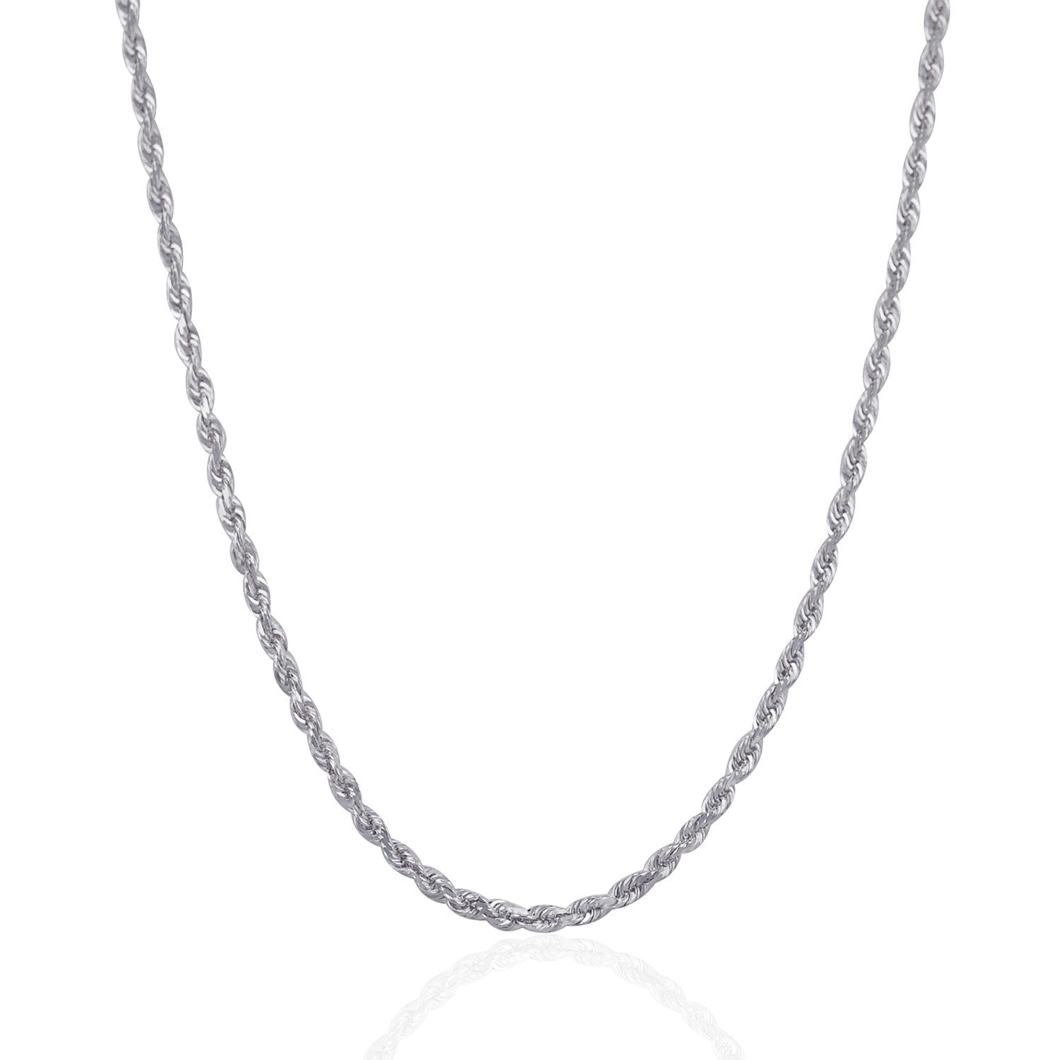 Necklace: 3.0mm 14k white gold solid diamond-cut rope chain by Bids.com on Tampa Home & Garden Store