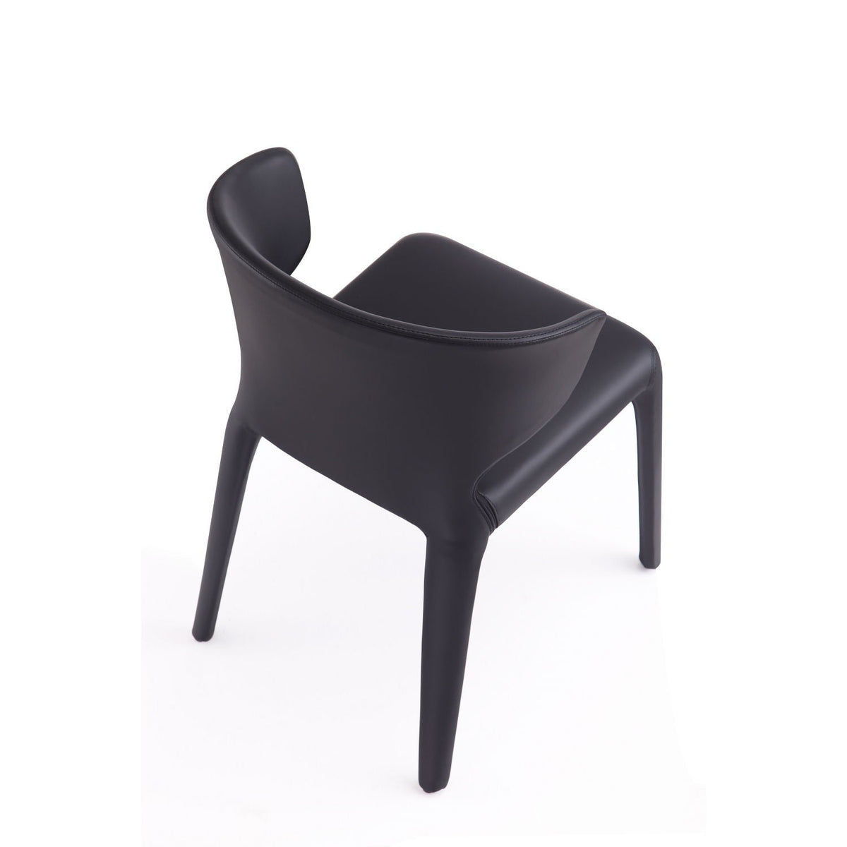 Conrad dining chair set of 2 in black leatherette with curved back and metal frame on Tampa Home & Garden Store