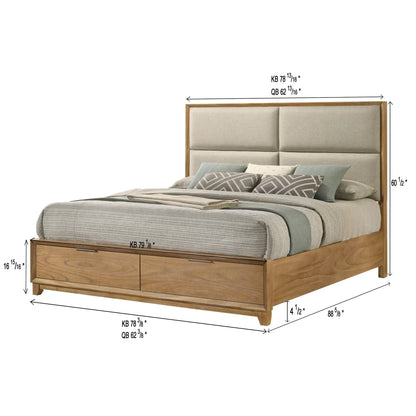 Contemporary Storage Bed with Plush Headboard
