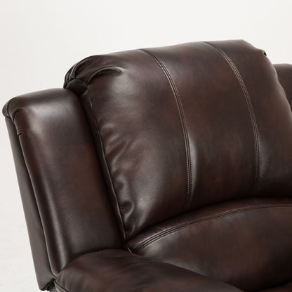 Charlotte Glider Recliner in dark brown leather with stitching by HouseOfZazla on Tampa Home & Garden Store