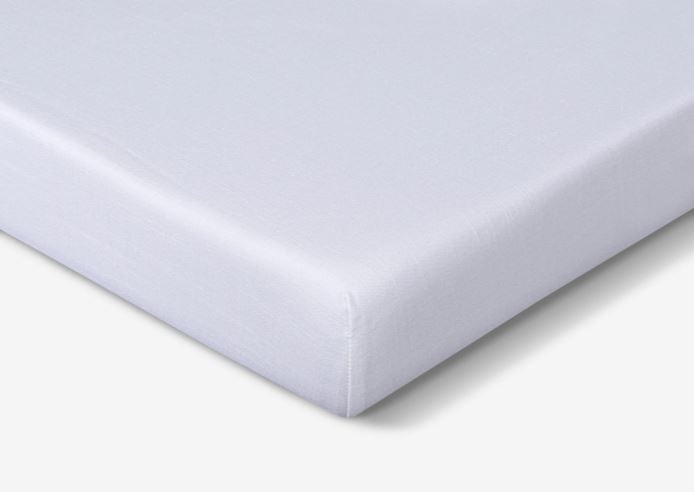BedGear Hyper-Linen Crib Sheet Bright White close-up corner seam on Tampa Home & Garden Store