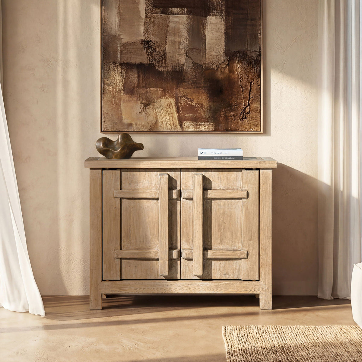Rowan natural reclaimed wood 2-door accent cabinet with storage by HouseOfZazla on Tampa Home & Garden Store