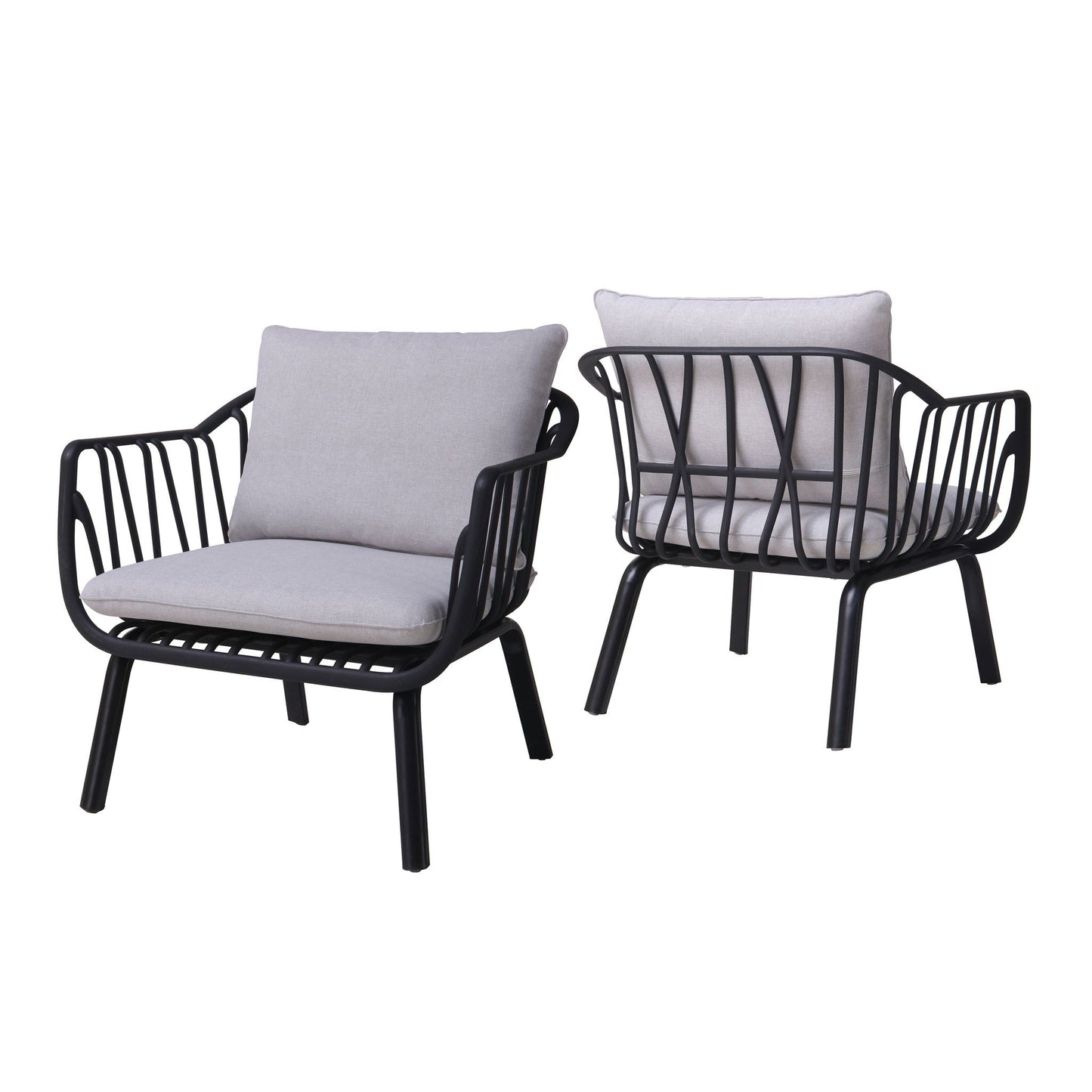 Huron Outdoor Resin Club Chair Set of Two