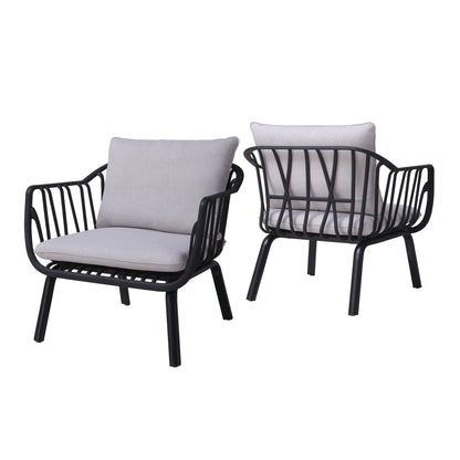 Huron Outdoor Resin Club Chair Set of Two