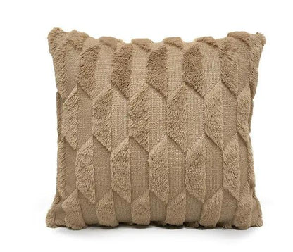 Plush Solid Color Sofa Pillowcase for Living Room