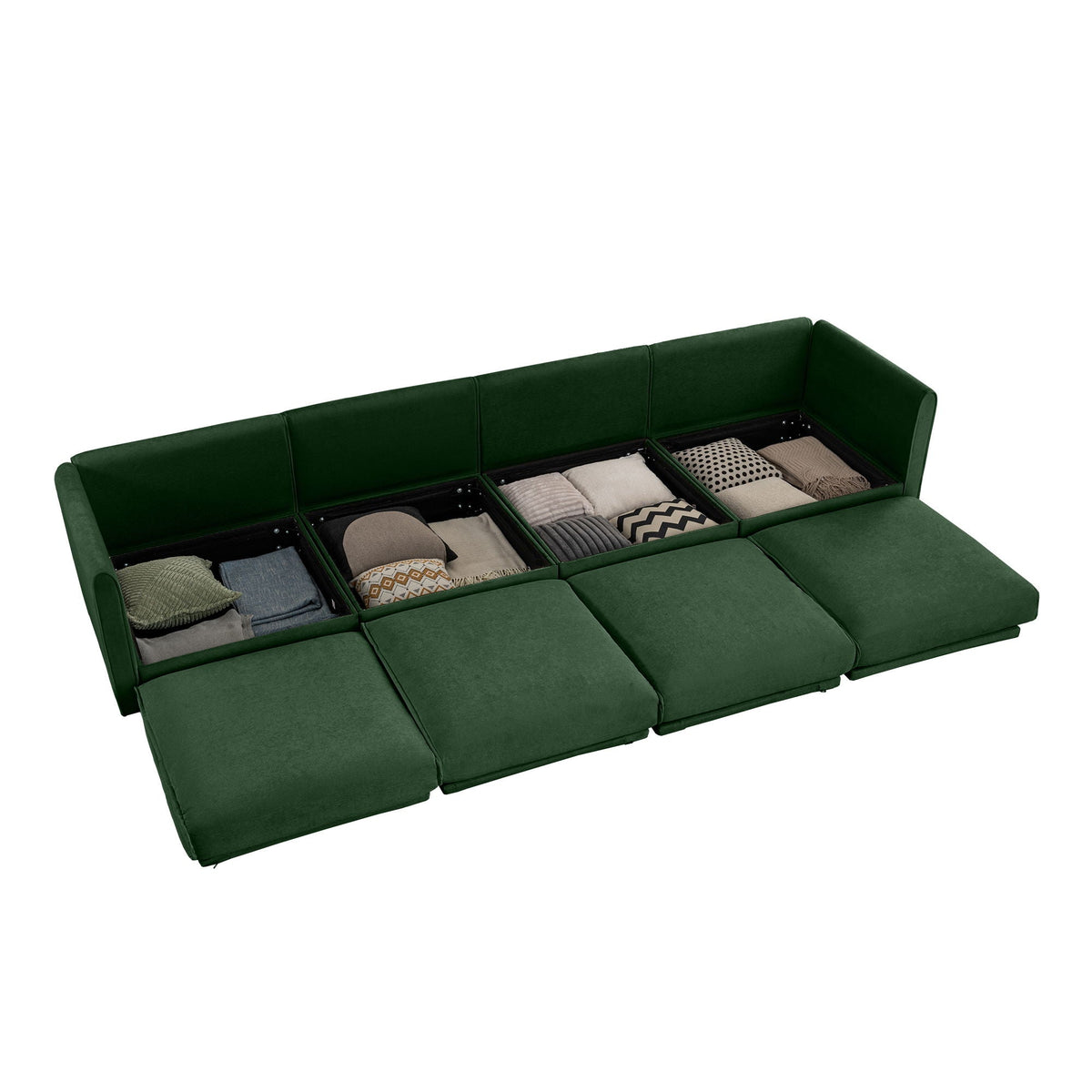Modern Sofa with Storage and Cylindrical Backrest