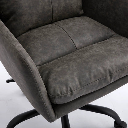 Office chair dark gray faux leather upholstery, adjustable height, swivel base on Tampa Home & Garden Store