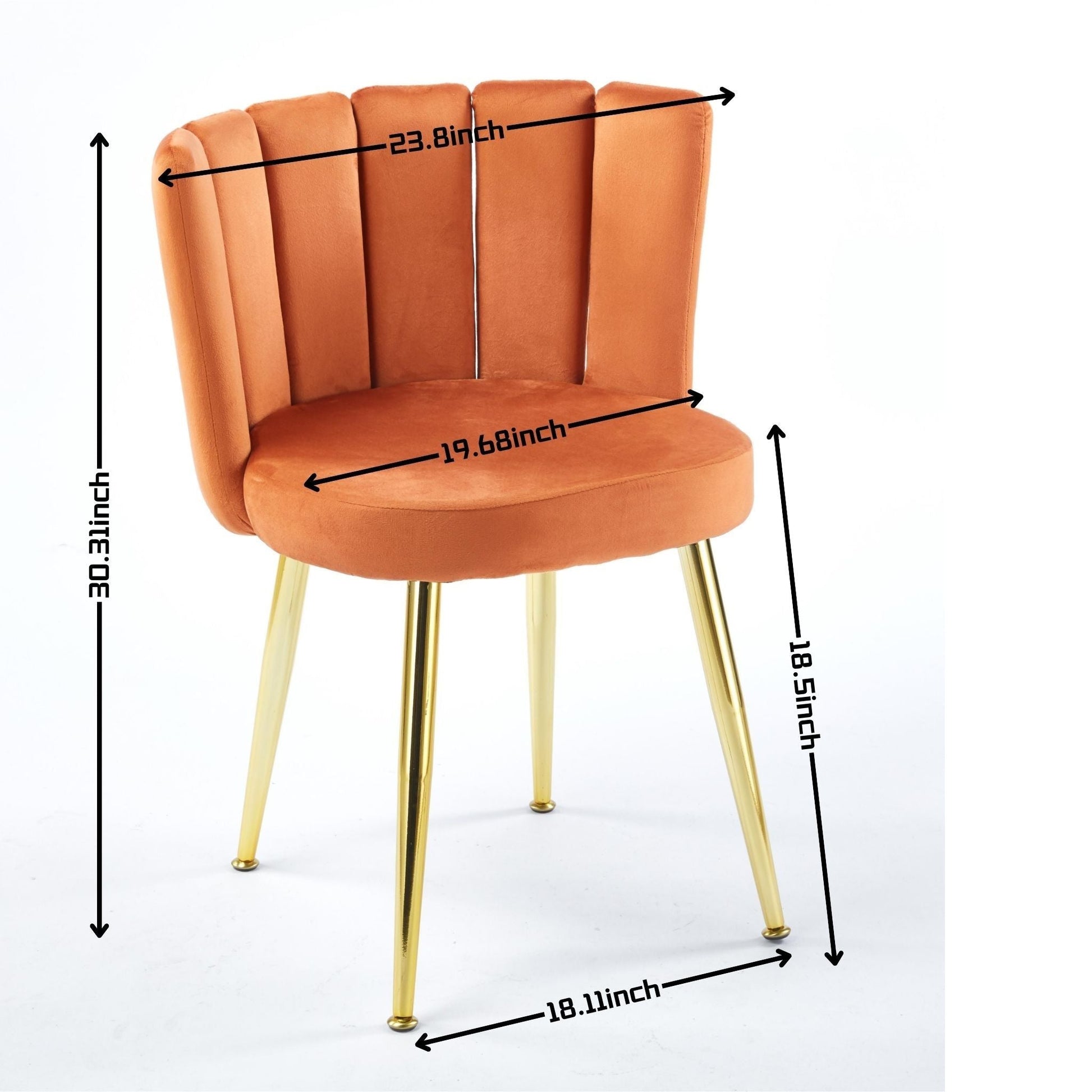 Ergonomic dining chair set of 2, orange upholstery, gold legs HouseOfZazla on Tampa Home & Garden Store