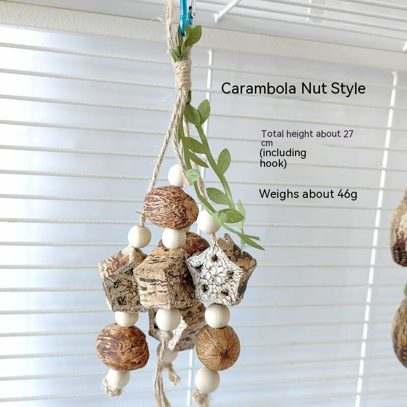 Parrot bite toy from Sell My Stuff, hanging rope with wood blocks and white beads on Tampa Home & Garden Store
