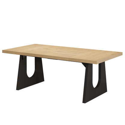 Dining Large Rectangular Kitchen & Dinner Table in oak with black metal legs HouseOfZazla on Tampa Home & Garden Store