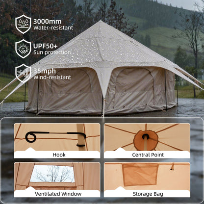 Spacious 600D Oxford Bell Tent with Stove Jack