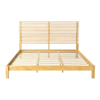 Premium Solid Wood King Bed and a Natural Finish