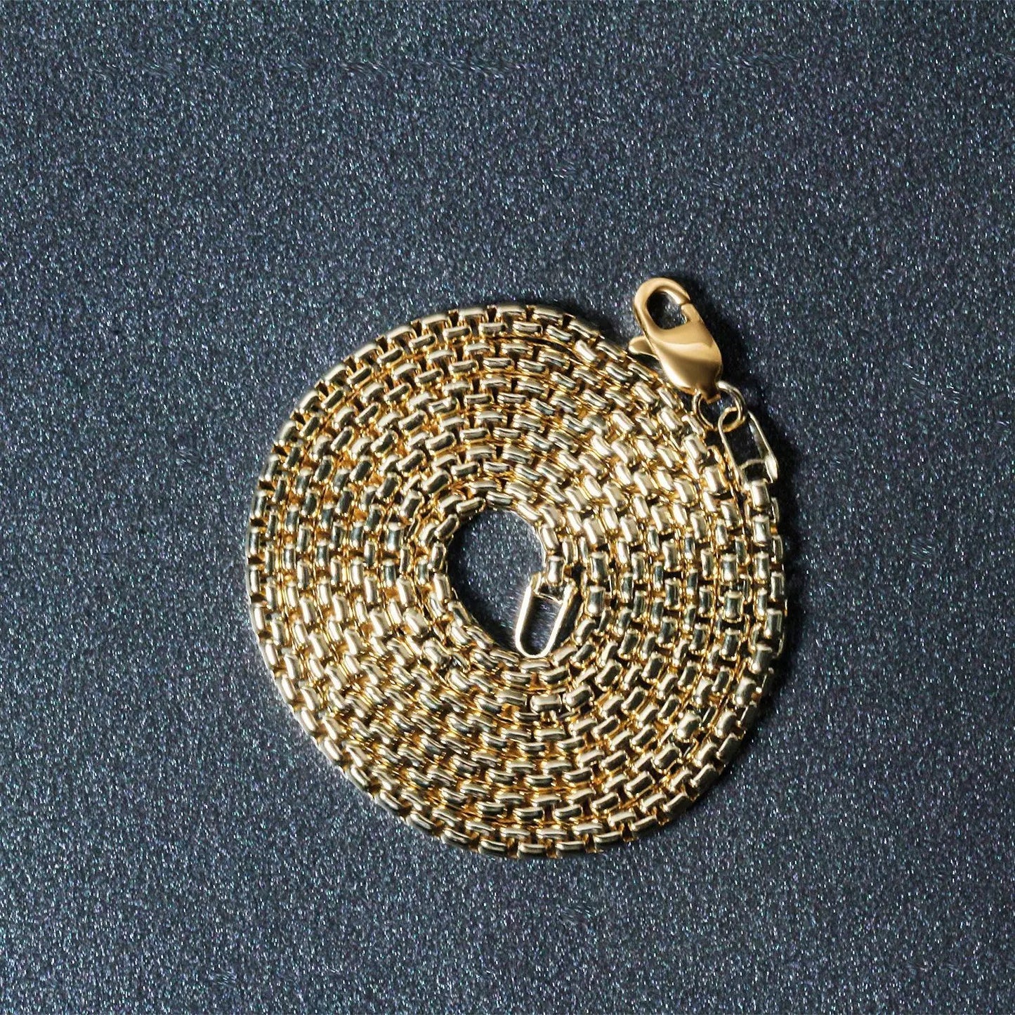 14k yellow gold solid round box chain necklace 2.5 mm with lobster clasp on Tampa Home & Garden Store