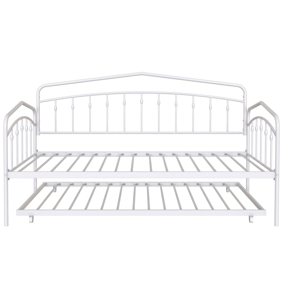 Fox Daybed with Twin Trundle white metal frame by HouseOfZazla on Tampa Home & Garden Store