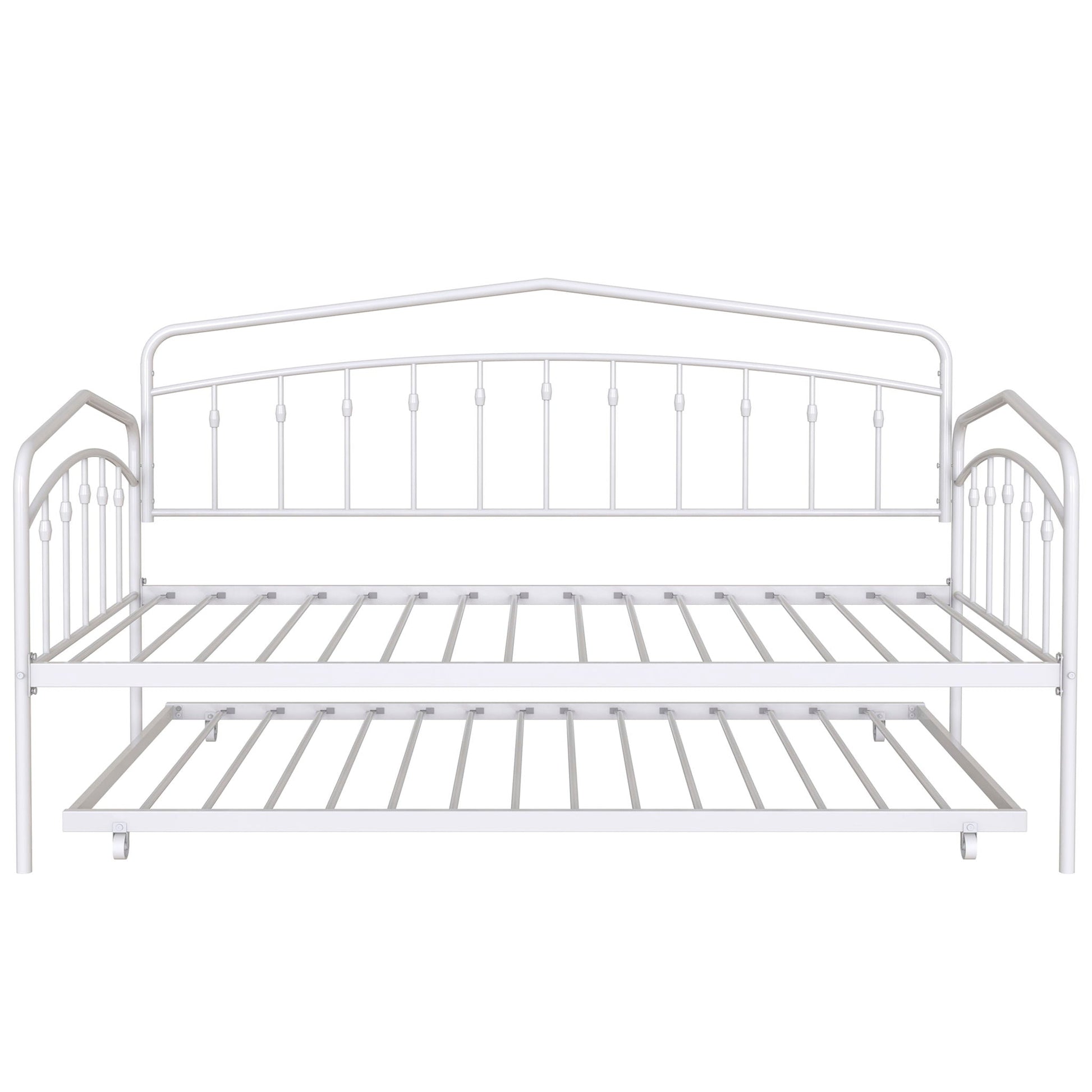 Fox Daybed with Twin Trundle white metal frame by HouseOfZazla on Tampa Home & Garden Store