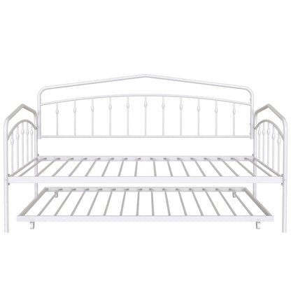 Fox Daybed with Twin Trundle white metal frame by HouseOfZazla on Tampa Home & Garden Store
