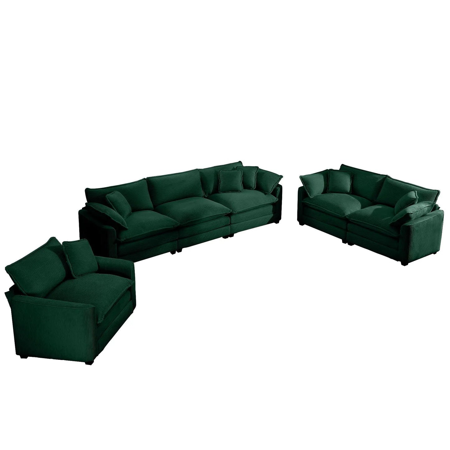 Elegant Sectional Sofa Set with Deep Seats