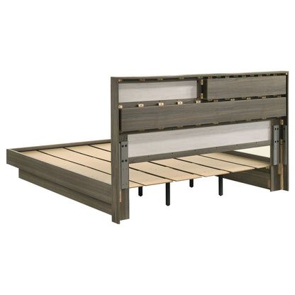 Eastern King Headboard and Bookcase Storage Bed