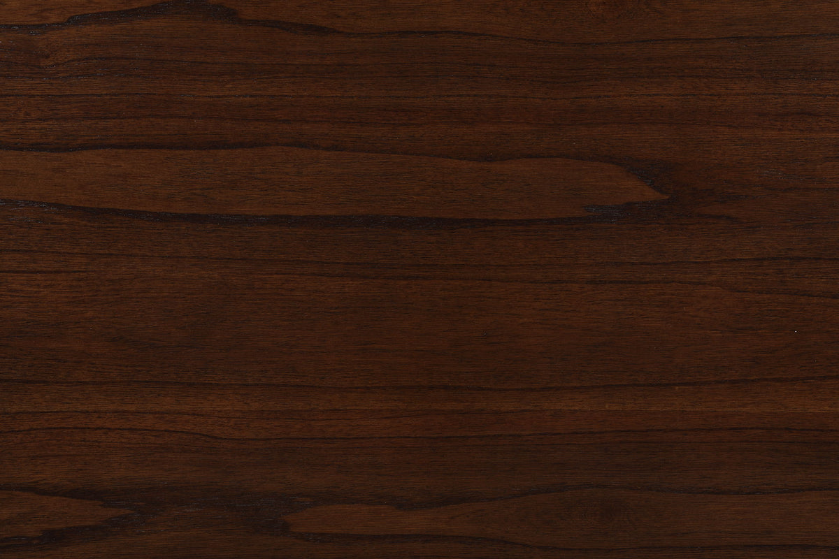 Dark walnut wood grain countertop surface suitable for small space dining tables on Tampa Home & Garden Store