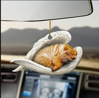 Car Pendant Sleeping Dog Angel Decor Hanging