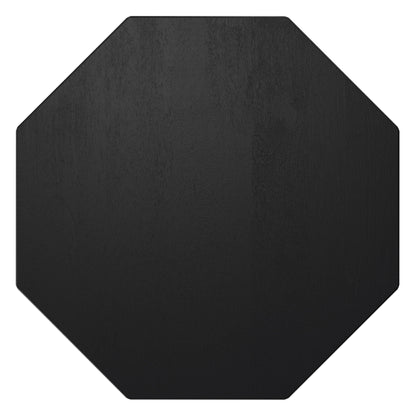 Solid acacia wood side table by HouseOfZazla with sculptural faceted black top on Tampa Home & Garden Store