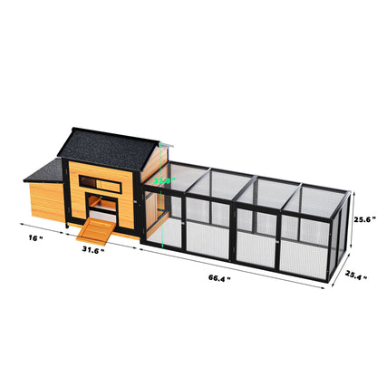 Wooden Chicken Coop and Large Outdoor Run Space