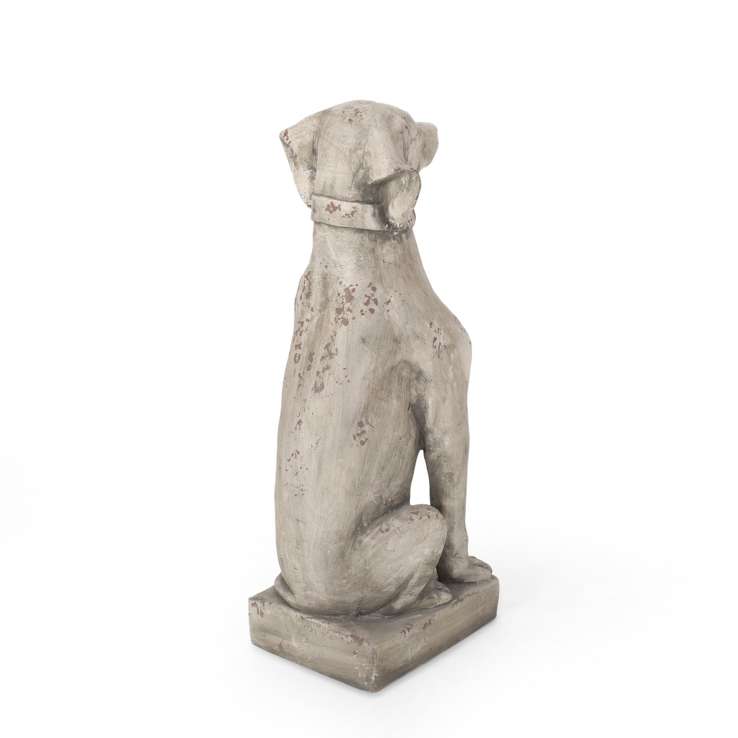 MGO dog statue outdoor decor antique finish weathered gray sculpture HouseOfZazla on Tampa Home & Garden Store