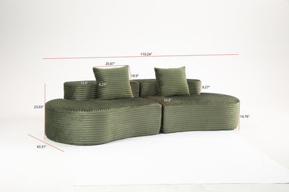 Cozy Corduroy 2 Seater Sofa and a Lumbar Pillow