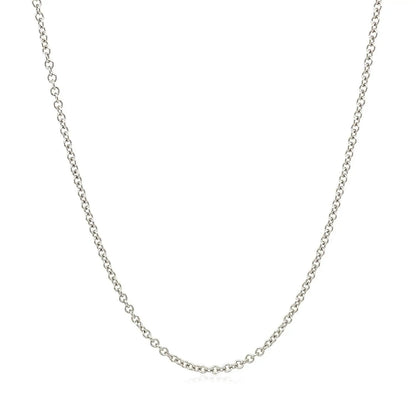14k white gold round cable link chain necklace 1.9mm on Tampa Home & Garden Store