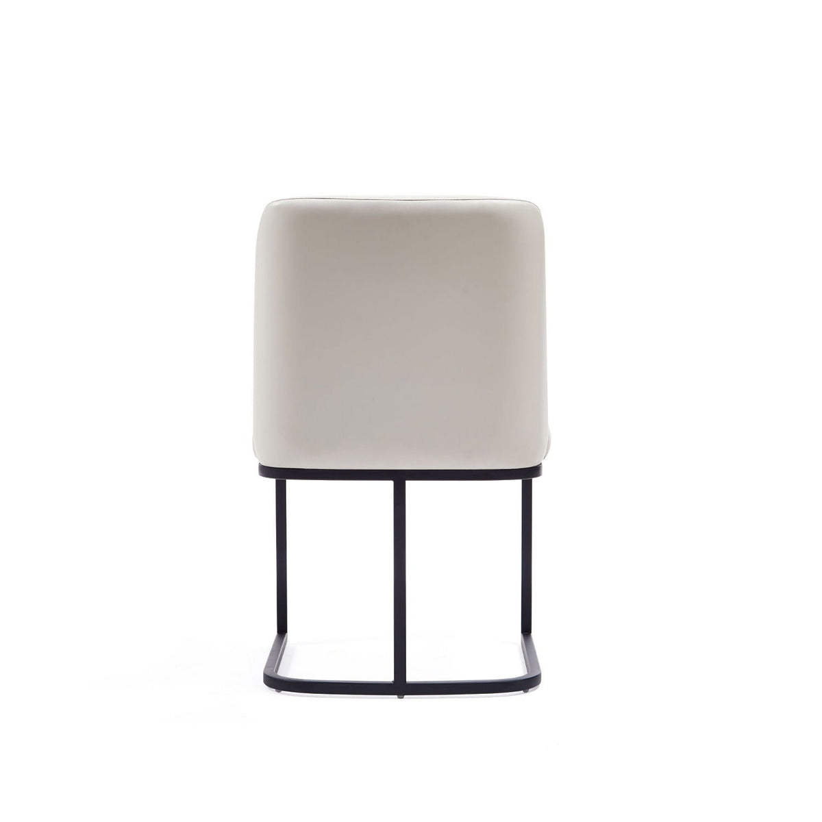 Serena Dining Chair beige upholstery with geometric metal base and cantilever legs HouseOfZazla on Tampa Home & Garden Store