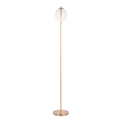 Moon contemporary floor lamp in gold finish with frosted white disk shade by HouseOfZazla on Tampa Home & Garden Store