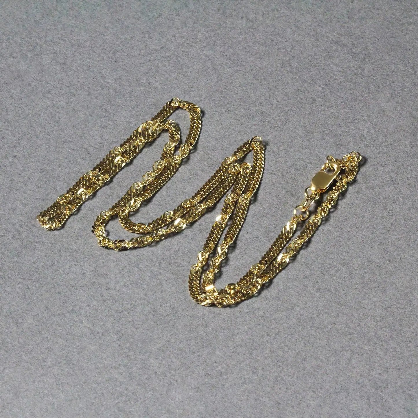2.1mm 14k yellow gold Singapore chain necklaces by Bids.com with lobster clasp on Tampa Home & Garden Store